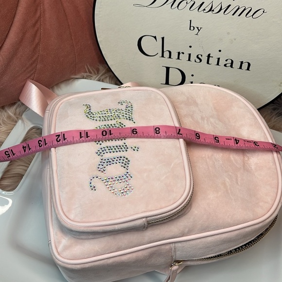 JUICY COUTURE BABY PINK VELVET BACKPACK π - Picture 7 of 11